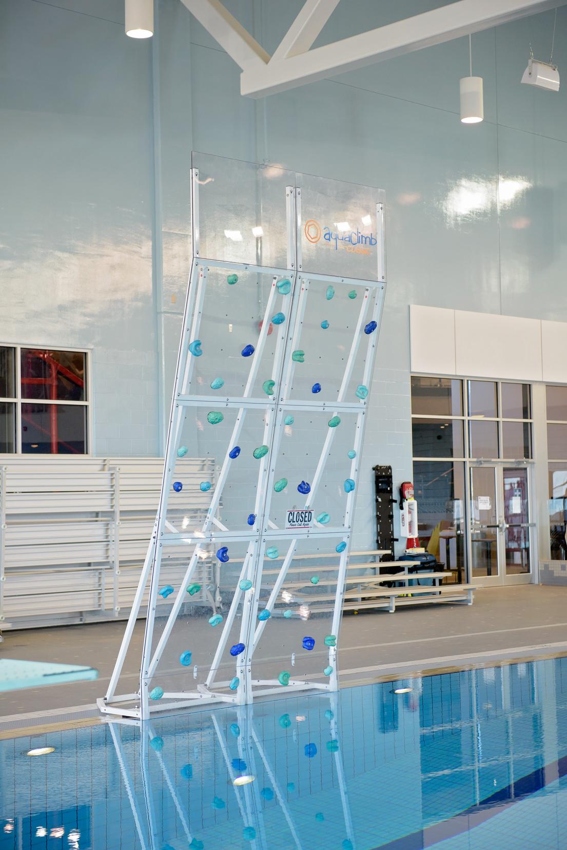 pool climbing wall