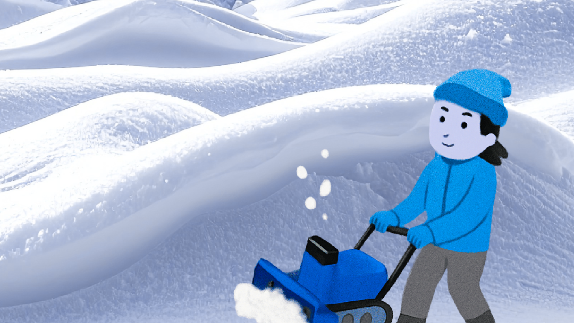 Snow Removal Operations Sunday, March 22 picture of lots of snow and a cartoon person snowblowing. With Northern Rockies Regional Municipality logo