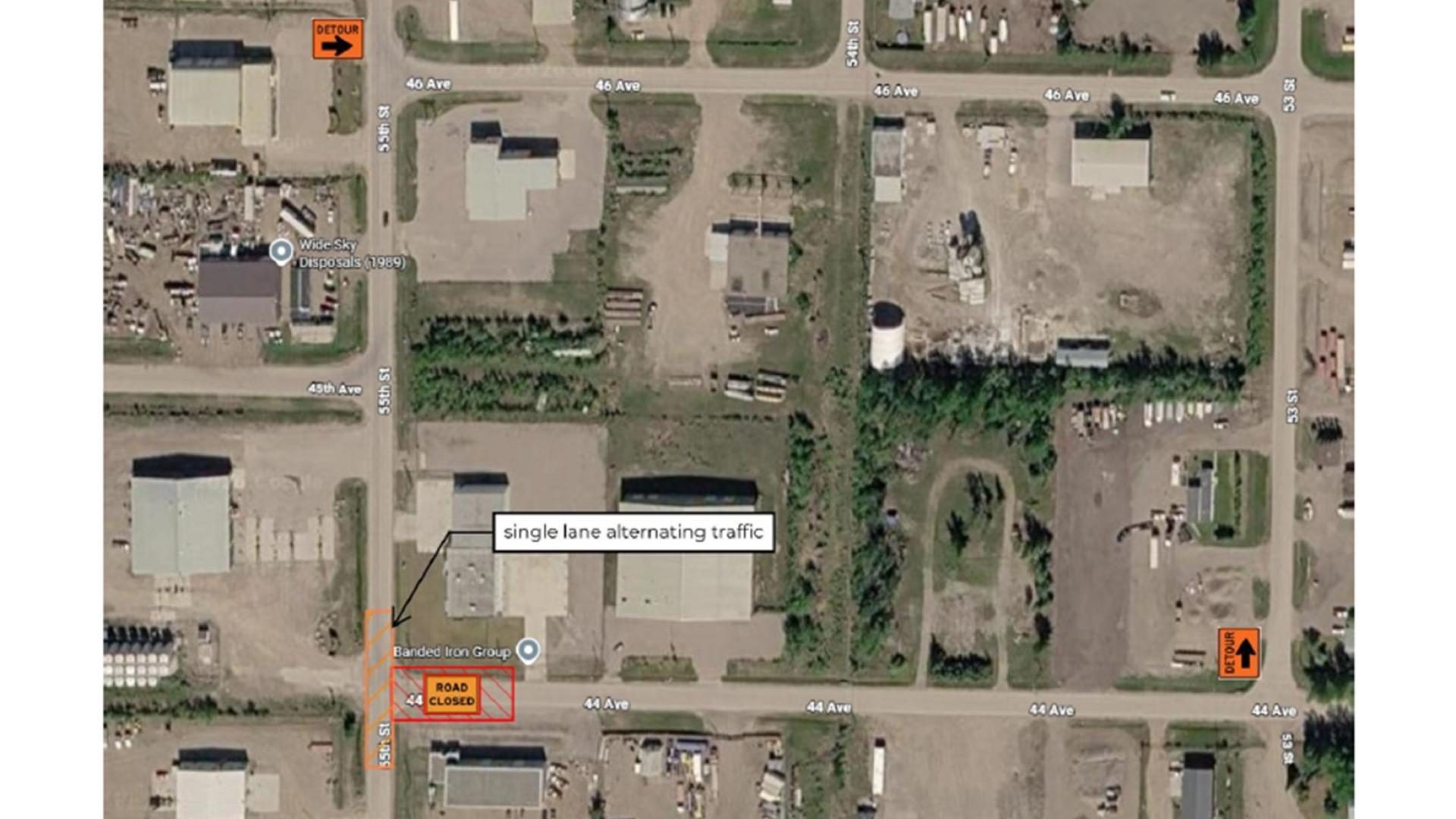 road map of 44th ave and 55th street