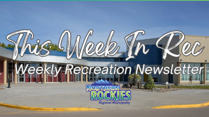 This Week In Rec Banner with Recreation entrance background