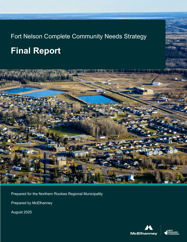 Aerial view of a town with houses, roads, and water bodies.